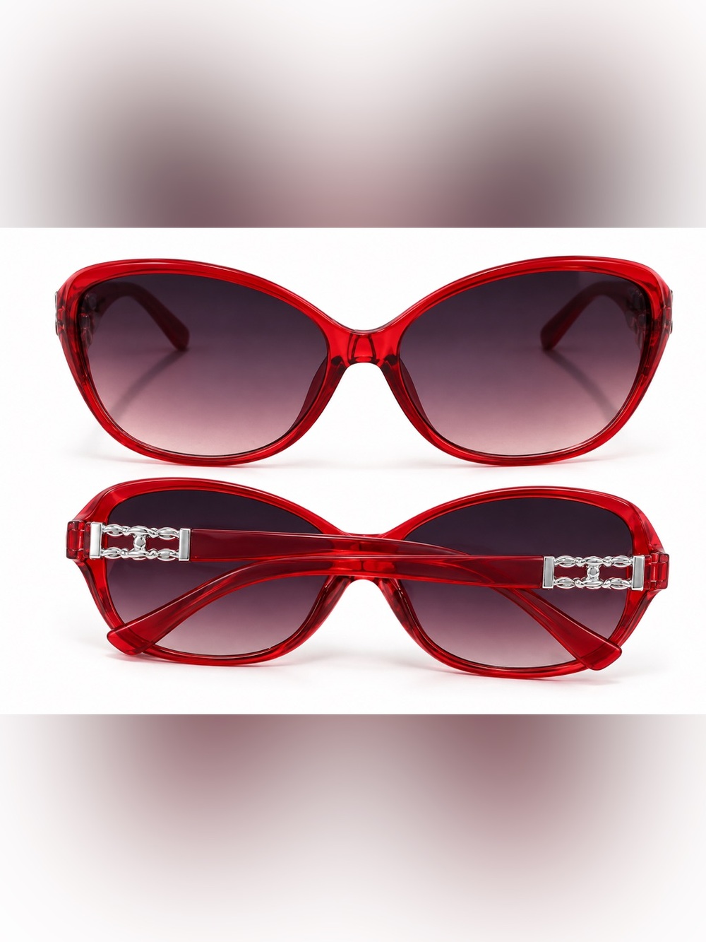 Red Chain-Detail Sunglasses NWT